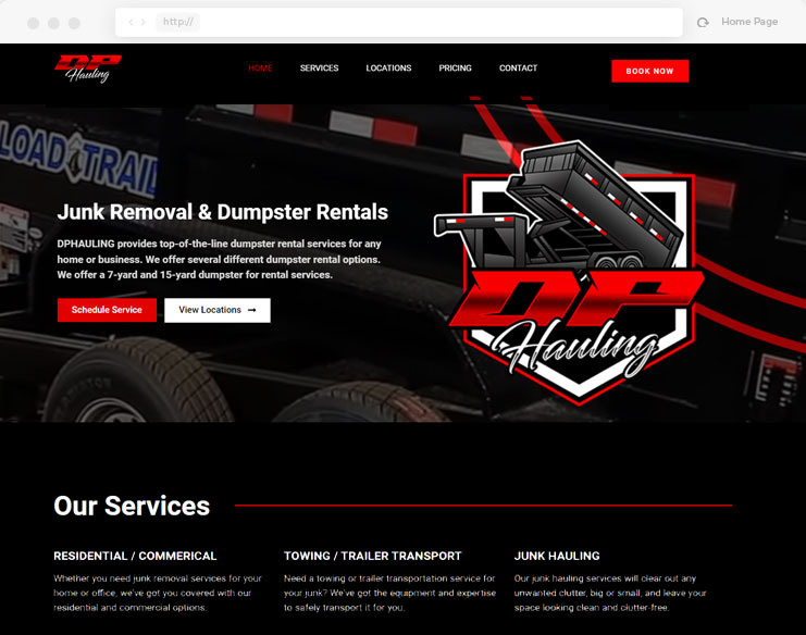 junk removal website design